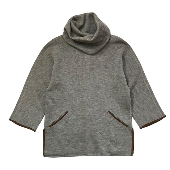 Soft Surroundings Cotswold Wool Blend Cowl Neck Pullover Tunic Sweater Gray S - Picture 3 of 11